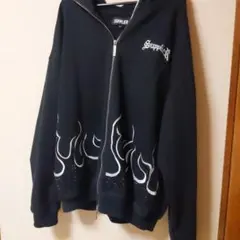 SUPPLIER ジップアップパーカー ファイヤーパターン
