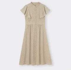 【美品】GU ドットプリントワンピース（半袖）Mサイズ
