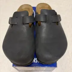 美品 ビルケンシュトック ボストン 24.5 ブラック ソフトフッド ナロー