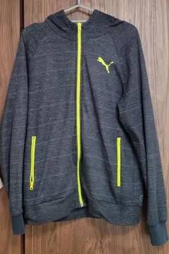 Puma フルジップパーカー グレー/イエロー XL