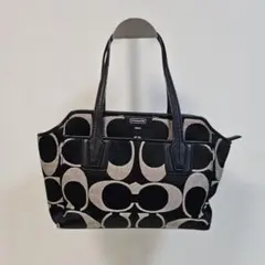 COACH シグネチャー ハンドバッグ ブラックのサムネイル