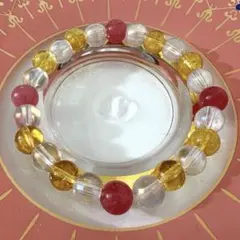 天然石ブレスレット♡ストロベリークォーツ♡シトリン♡