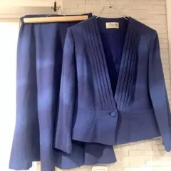 ヴィンテージセットアップ　ブルーグラデーション　ちりめん風　13号　レトロスーツ