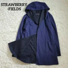 美品☆ストロベリーフィールズ　ダブルフェイス　コーディガン　フード　カーディガンのサムネイル