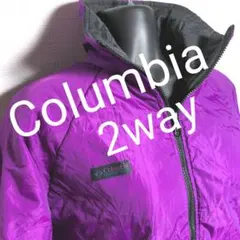aw4. Columbia 2way ブルゾン 黒×紫 レディースXLサイズ相当