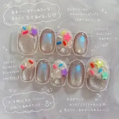 【オーダー受付】お菓子ネイル/カラフル/マグネットネイル/ゆめかわネイル/夢かわ