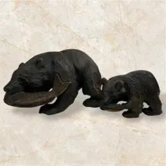 熊　木彫り　置き物　２体セット