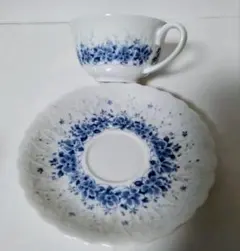 HOYA　爽やかなブルーの花柄が可愛いティーカップセット5客＆シュガーポット
