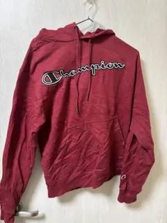Champion 赤 フード付きパーカー L