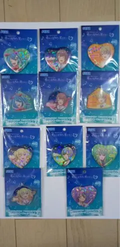 プロセカ　壊れたセカイと歌えないミク　キラキラハート型ビッグ缶バッジ