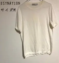 ESTNATION エストネーション 半袖 Tシャツ M ホワイト　シンプルのサムネイル
