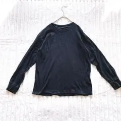 UNIQLO ユニクロ　ロングTシャツ 長袖カットソー L ブラック　シンプル