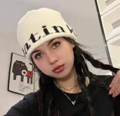 即日発送　ニットビーニー　ホワイト