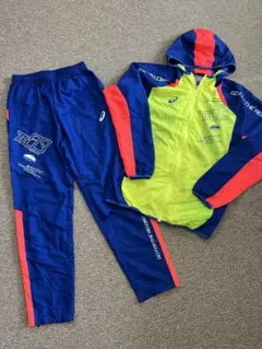 【Lサイズ】asics トラックスーツ　ウィンドブレーカー上下　ジャケットパンツ