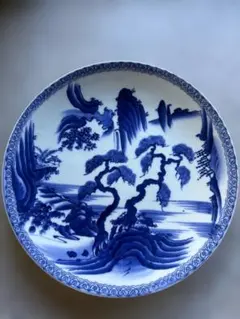 骨董　青白磁の風景画皿 直径約40cm 骨董 青白磁の風景画皿 - メルカリ