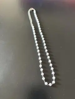 ホワイトパールビーズネックレス