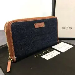 GUCCI ラウンドファスナー長財布 363423 デニム レザー 70 - メルカリ