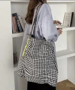 DISCOATディスコートギンガムチェックトートバッグ