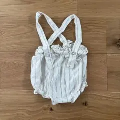 monbebe ストライプロンパース ホワイト