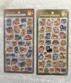 【正規品】ボンボンドロップシール　和柄　柴犬　2枚セット