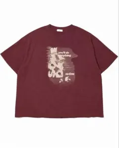 COSYHARU プリントTシャツ ボルドー