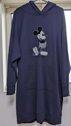 ミッキーマウス フード付きパーカーワンピース ネイビー
