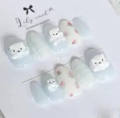 ネイルチップ 犬ネイル スナ系 3Dぷっくりネイル 韓国ネイル 量産型 ネイルチップ 犬ネイル スナ系 3Dぷっくりネイル 韓国ネイル 量産型