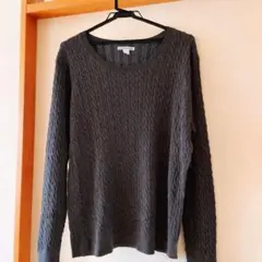 未使用 ニット セーター 長袖 グレー レディース 3XL