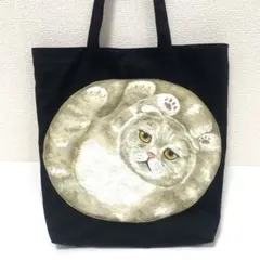 トートバッグ 丸まる猫 スコティッシュフォールド 大きめ