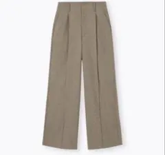 股下64cm GU ブラッシュドジャージーワイドパンツ ハイウェスト 起毛感