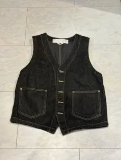 EVISU YAMANE ダークデニム ノースリーブベスト EVISU デニムベスト 中古 38 エヴィス YAMANE フィッシング 人気