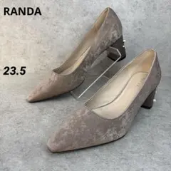 極美品！RANDA ランダ スエード パンプス チャンキーヒール パール
