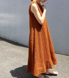 Estella.K エステラケー ポルカドットティアードドレス ロング FREE 