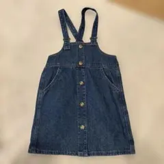 branshesデニム ジャンバースカート ボタン付き