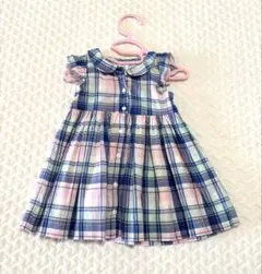 【美品】GAP チェックワンピース12-18months カーディガン付き