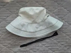 アイボリー バケットハット　UVカット つば広
