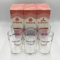 レトロ 昭和 アサヒビール 三ツ矢サイダー グラス コップ 6個 非売品