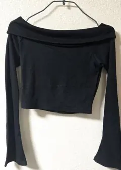 【GRL グレイル】オフショルダーリブニットセーター S