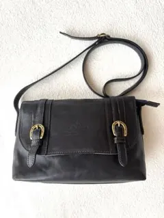 【馬蹄】Dakota ダコタ ブラック レザー ショルダーバッグ