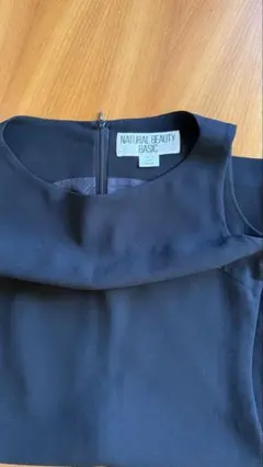 NATURAL BEAUTY BASIC ノースリーブひざ丈ワンピース ブラック