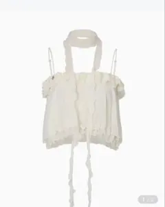 PAINORPLEASURE LILY SCARF TOP cream