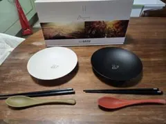 食器セット お皿 スプーン 箸　お米からできたバイオマスプラスチック　南魚沼市