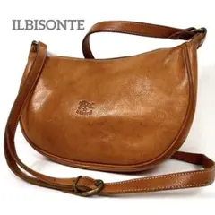 イルビゾンテ　三日月　ショルダーバッグ　大人気モデル　本革　ロゴ型押し　美品