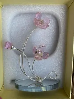 スワロフスキー クリスタル 置物 花と小鳥 - メルカリ