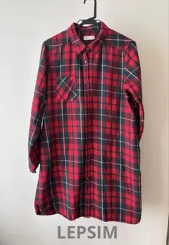 【LEPSIM】ロングシャツチェック柄　チュニック