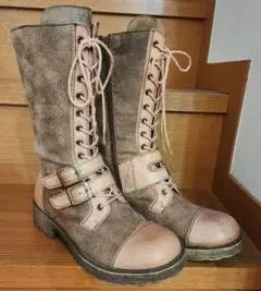 あしながおじさんキャメル スエード ロングブーツ