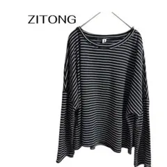 C0612 ZITONG オフィスカジュアル デート長袖ボーダートップスシンプル