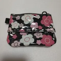 MARY QUANT ティッシュケース付きポーチ ブラック ピンク