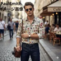 Paul Smith 限定コレクション国旗長袖シャツ Lサイズクリーニング済み！