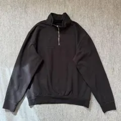 【送料無料】H&M ハーフジップスウェット ブラック M